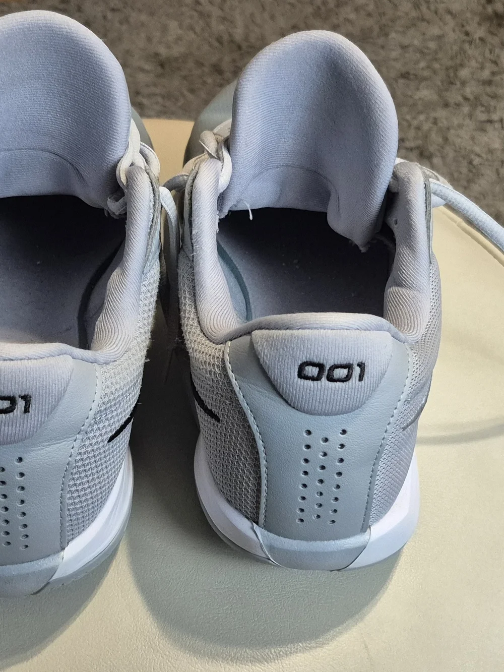 Nike Light Gray and White Air Zoom Athletic Sneakers